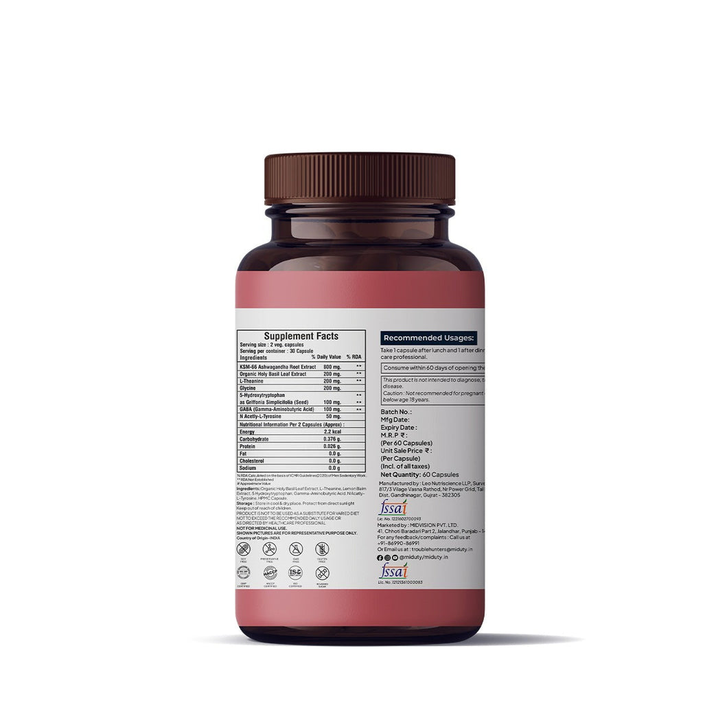 Miduty by Palak Notes Anxiety + Anger + Mood + Calm Capsules - Distacart