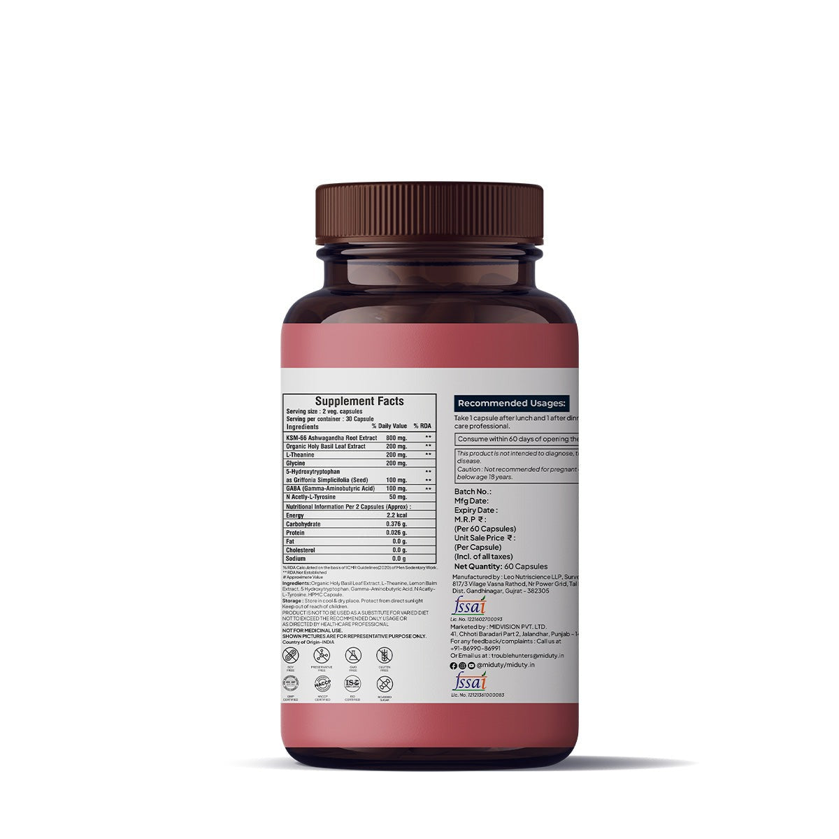 Miduty by Palak Notes Anxiety + Anger + Mood + Calm Capsules - Distacart