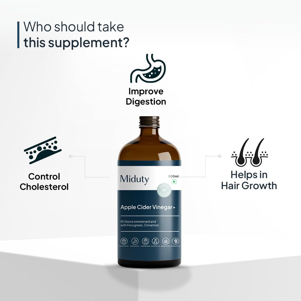 Miduty by Palak Notes Apple Cider Vinegar Stevia sweetened With Fenugreek Cinnamon - Distacart