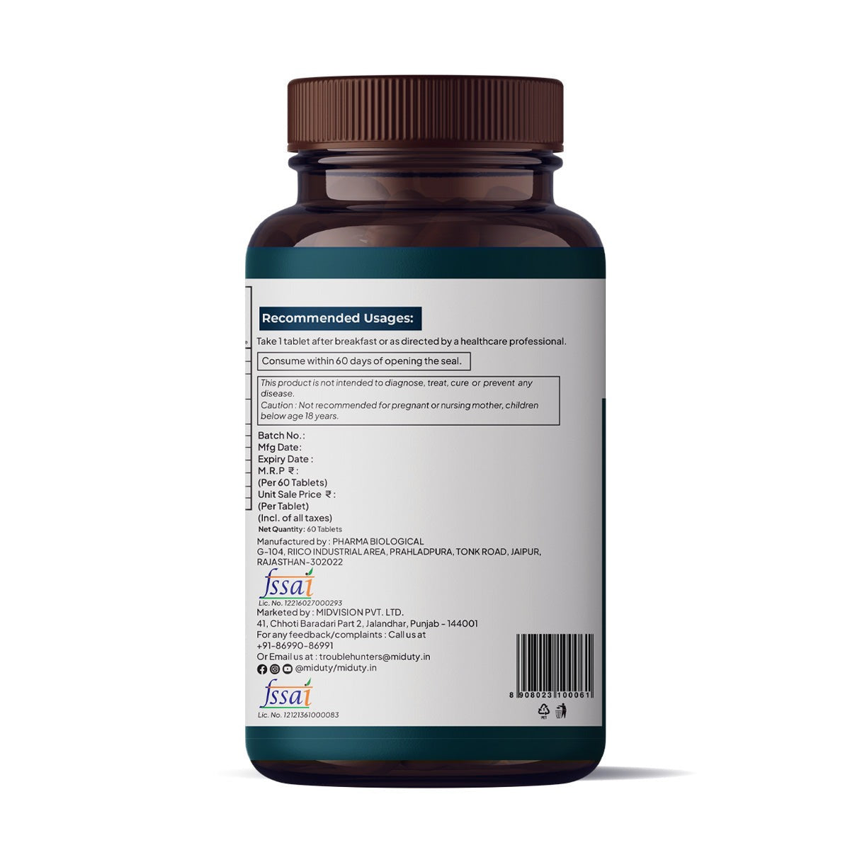 Miduty by Palak Notes Blood Sugar Control Tablets - Distacart