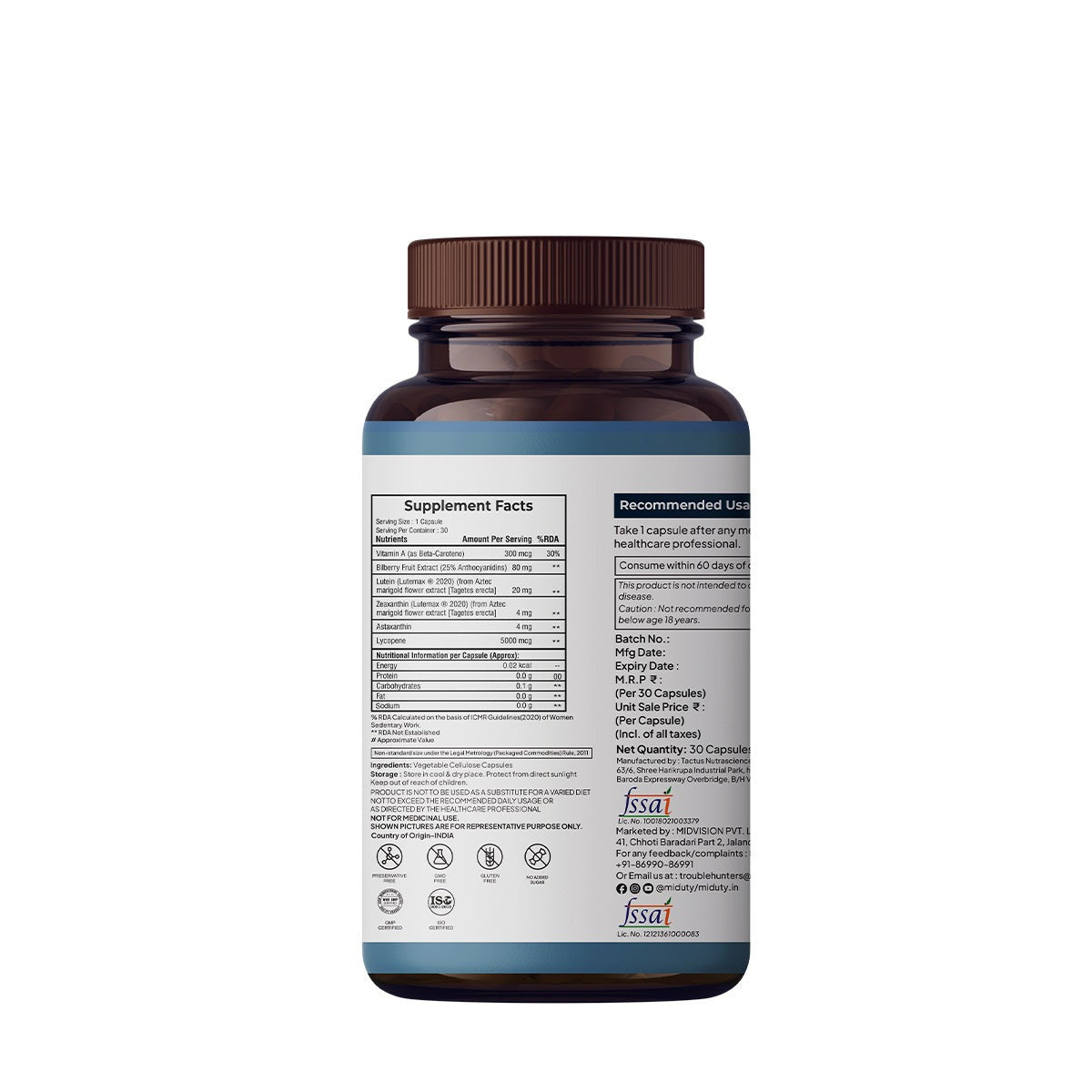 Miduty by Palak Notes Eye Vision Shield Complete Eye Care Capsules - Distacart