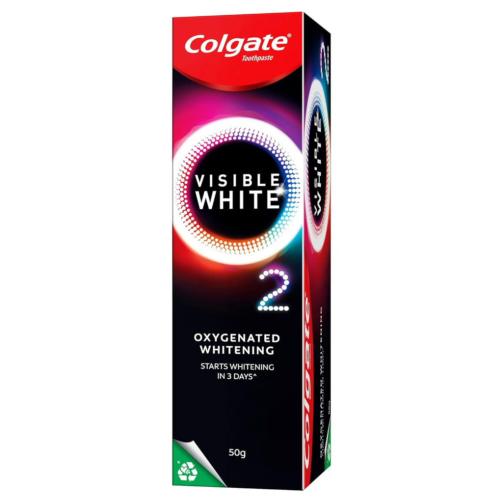 Colgate Visible White O2 Teeth Whitening Toothpaste with Peppermint Sparkle - Distacart
