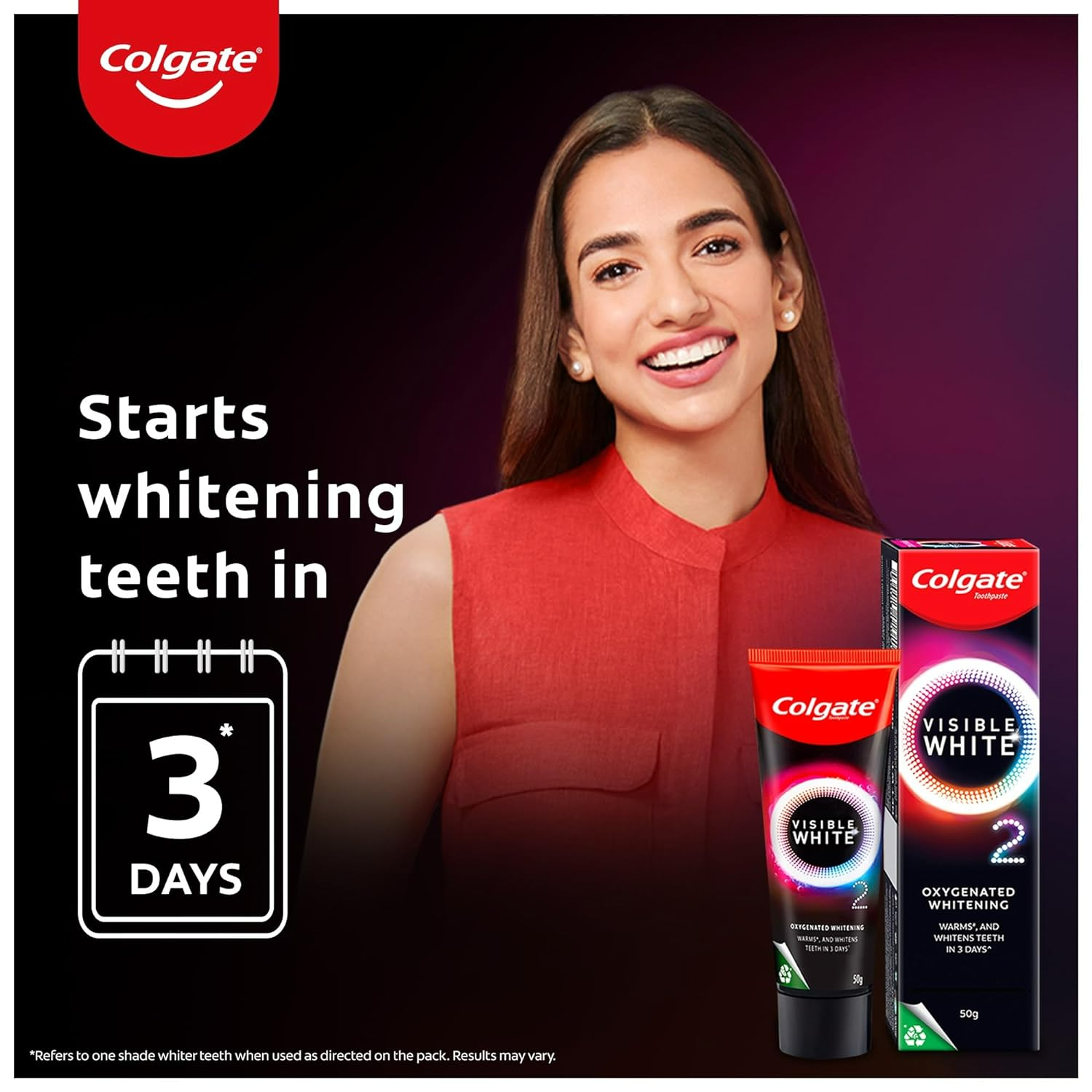 Colgate Visible White O2 Teeth Whitening Toothpaste with Peppermint Sparkle - Distacart