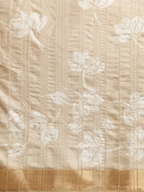 Beige Silk Blend Digital Print Floral Saree with Unstitched Blouse - Hiral Fashion