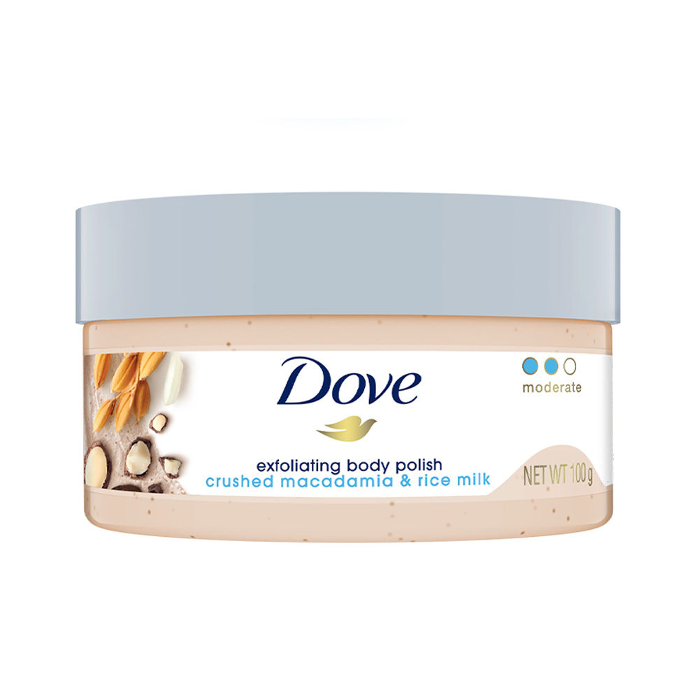 Dove Crushed Macadamia & Rice Milk Moderate Exfoliating Body Scrubating Body Polish Scrub