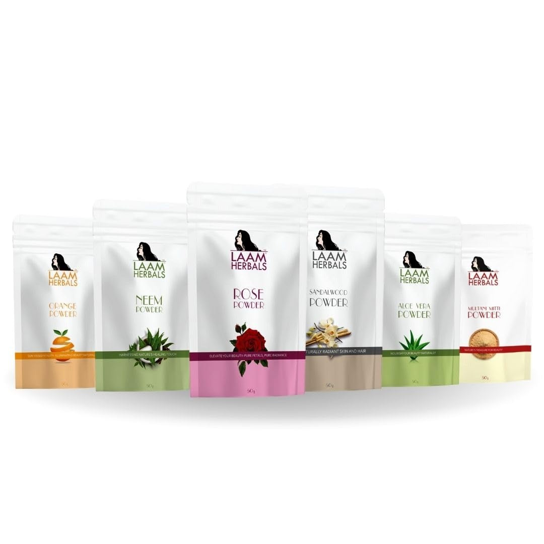 Laam Herbal's Rose Petal, Orange Peel, Multani Mitti, Aloe Vera, Neem Leaf, Sandalwood Powder