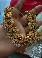 Jewel City Exquisite Antique Gold-Plated Temple Choker Necklace Set - Distacart