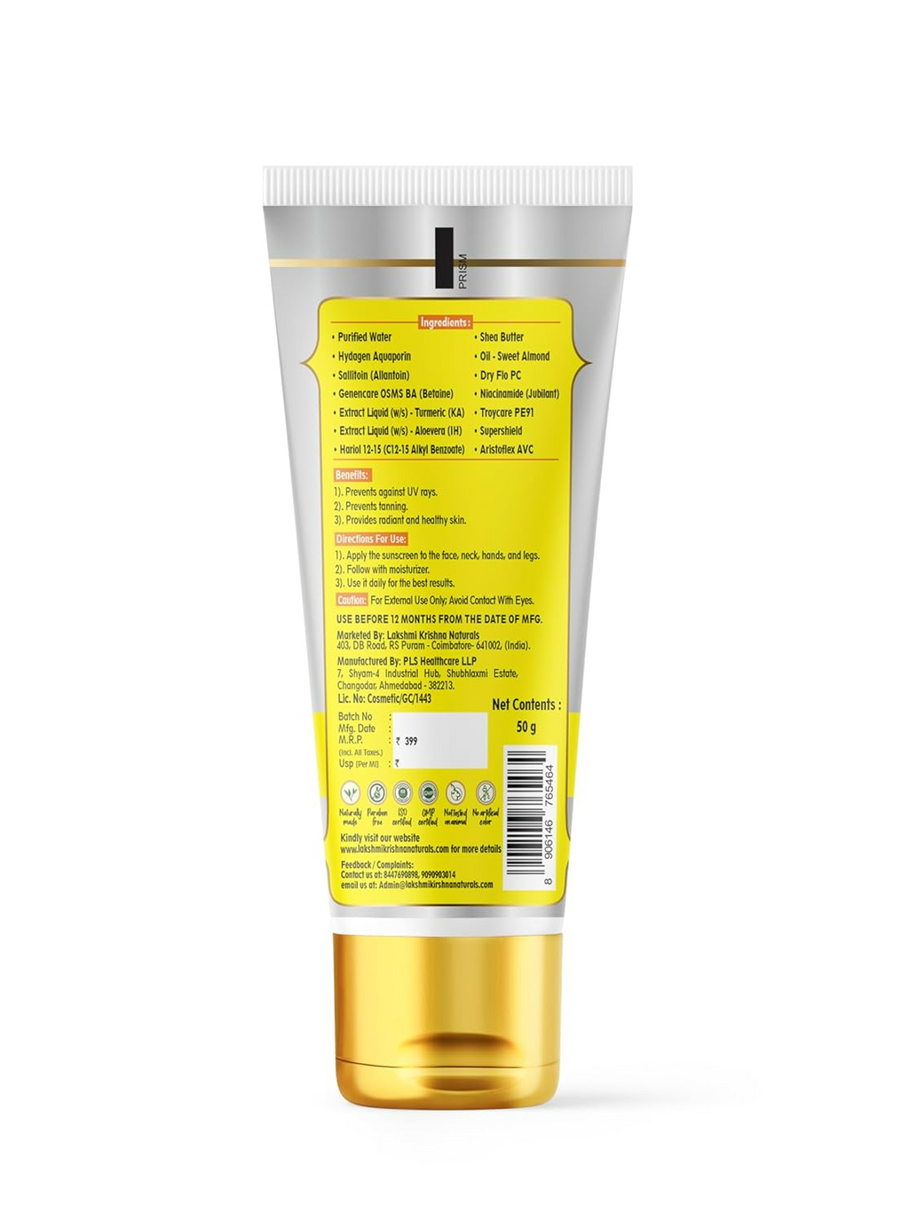 Lakshmi Krishna Sunscreen SPF 50