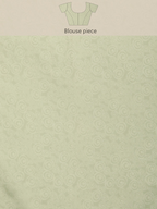 Green Silk Blend Printed Abstract Saree with Unstitched Blouse - Hiral Fashion