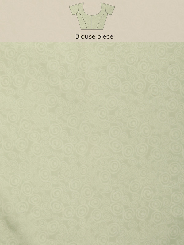 Green Silk Blend Printed Abstract Saree with Unstitched Blouse - Hiral Fashion