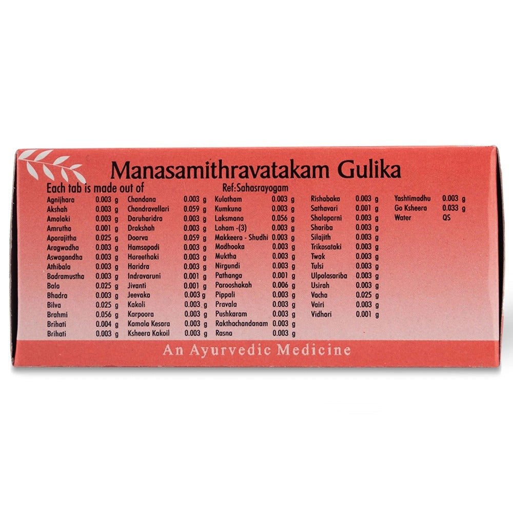 AVP Ayurveda Manasamithravatakam Gulika Tablets - Distacart