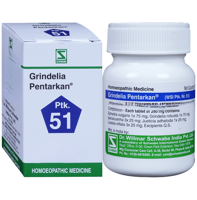 Dr. Willmar Schwabe India Grindelia Pentarkan Ptk 51 Tablets - Distacart