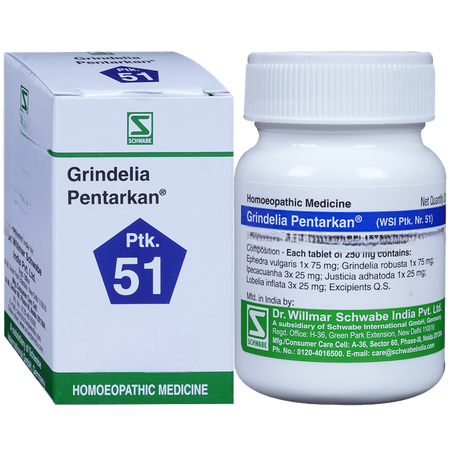 Dr. Willmar Schwabe India Grindelia Pentarkan Ptk 51 Tablets