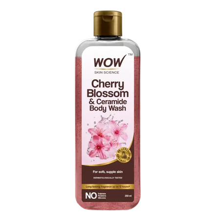 Wow Skin Science Cherry Blossom & Ceramide Body Wash For Removes Dirt, Hydrates and Softens Ski