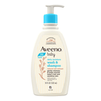 Aveeno Baby Daily Moisture Wash & Shampoo - Natural Oat Gentle Cleanser For Hair, Sensitive Body Skin