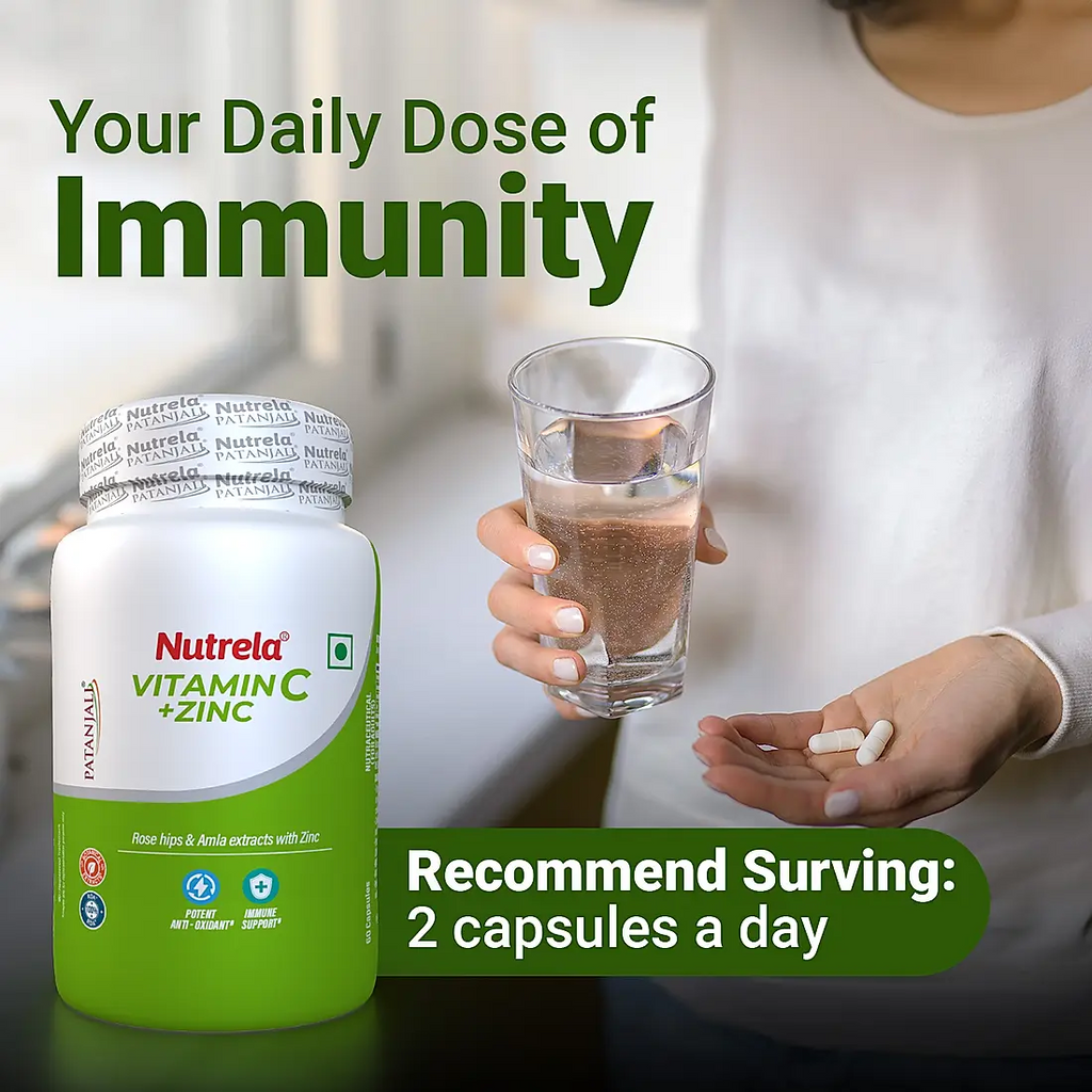 Patanjali Nutrela Natural Vitamin C Plus Zinc Tablets - Distacart