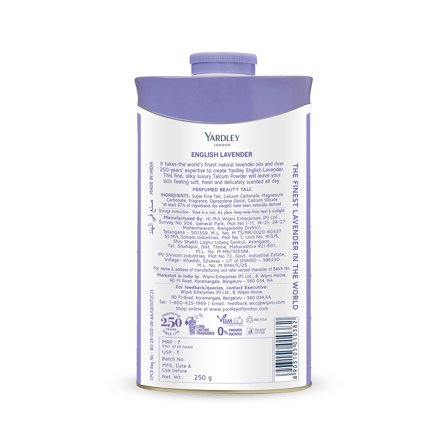 Yardley London English Lavender Perfumed Deodorizing Talc Talcum Powder - Distacart