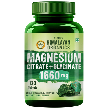 Himalayan Organics Magnesium Citrate+Glycinate Tablets (1660mg)