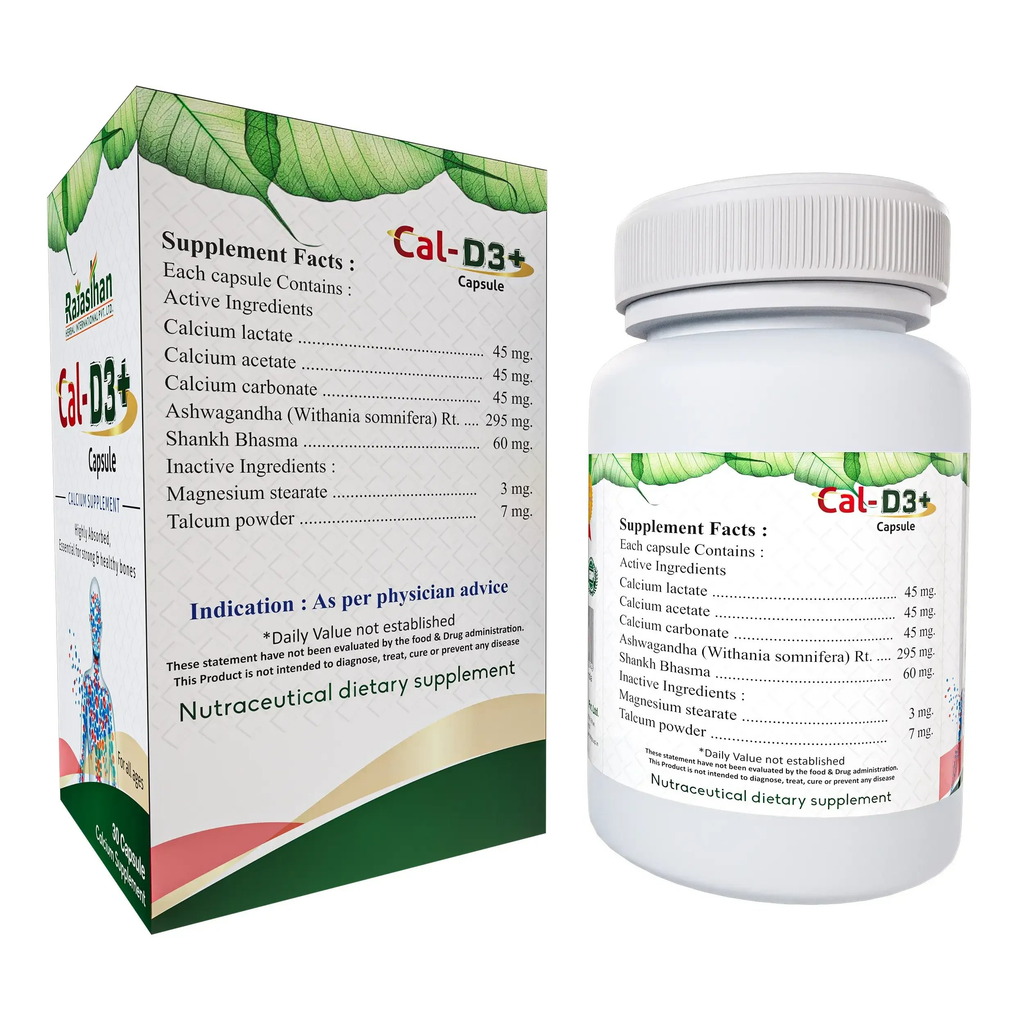 Rajasthan Herbals International Cal-D3+ Capsules - Distacart