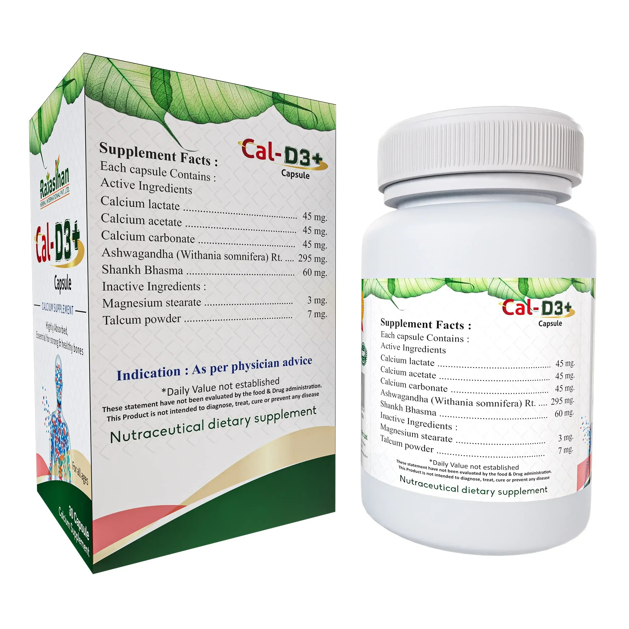 Rajasthan Herbals International Cal-D3+ Capsules - Distacart