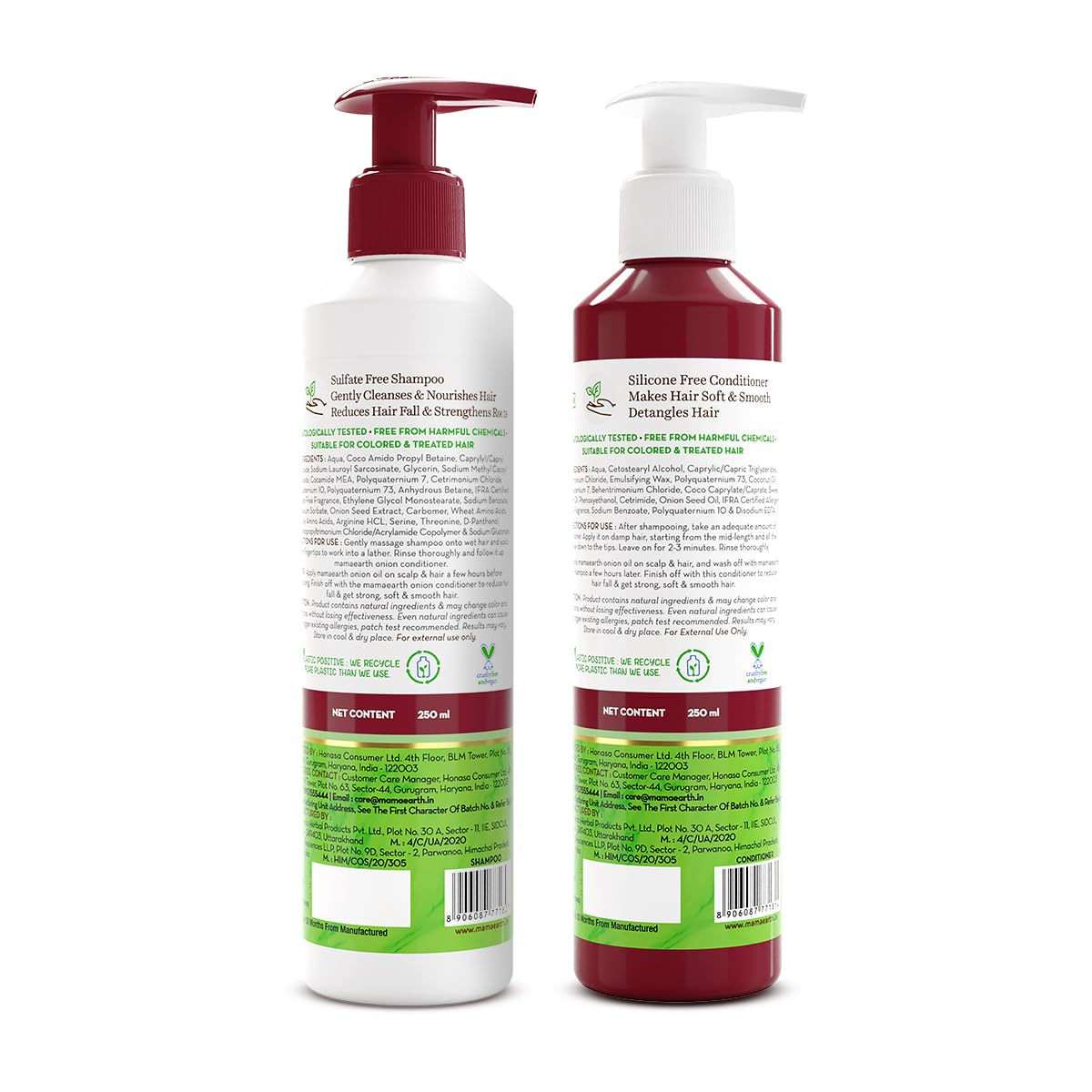 Mamaearth Onion Shampoo & Onion Conditioner For Hair Fall Control