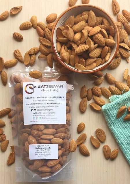 Satjeevan Organic Raw Badam Almonds