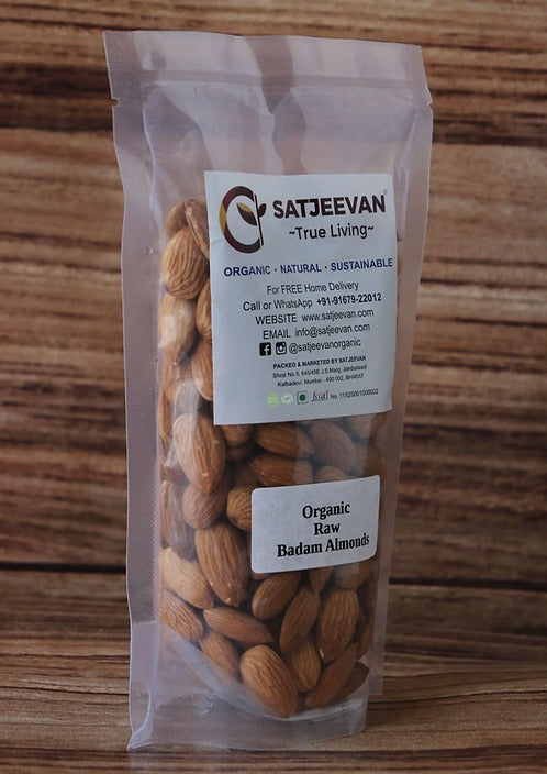 Satjeevan Organic Raw Badam Almonds - Distacart