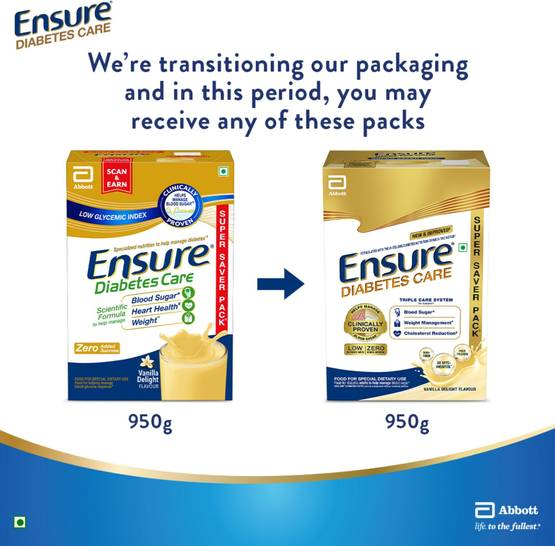 Ensure Diabetes Care Powder Vanilla Flavour - Sugar Free Health Drink