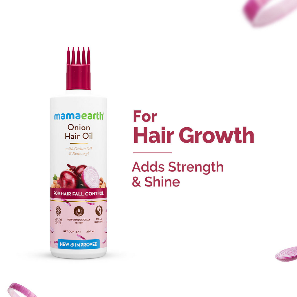 Mamaearth Onion Hair Oil ingredients: Bhringraj, Hibiscus, Amla