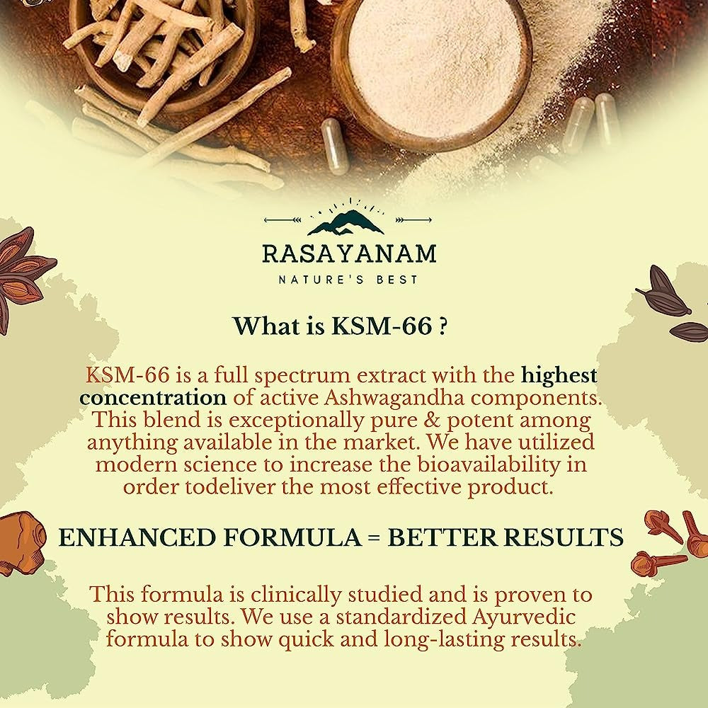Rasayanam Ashwagandha KSM-66 Capsules - Distacart