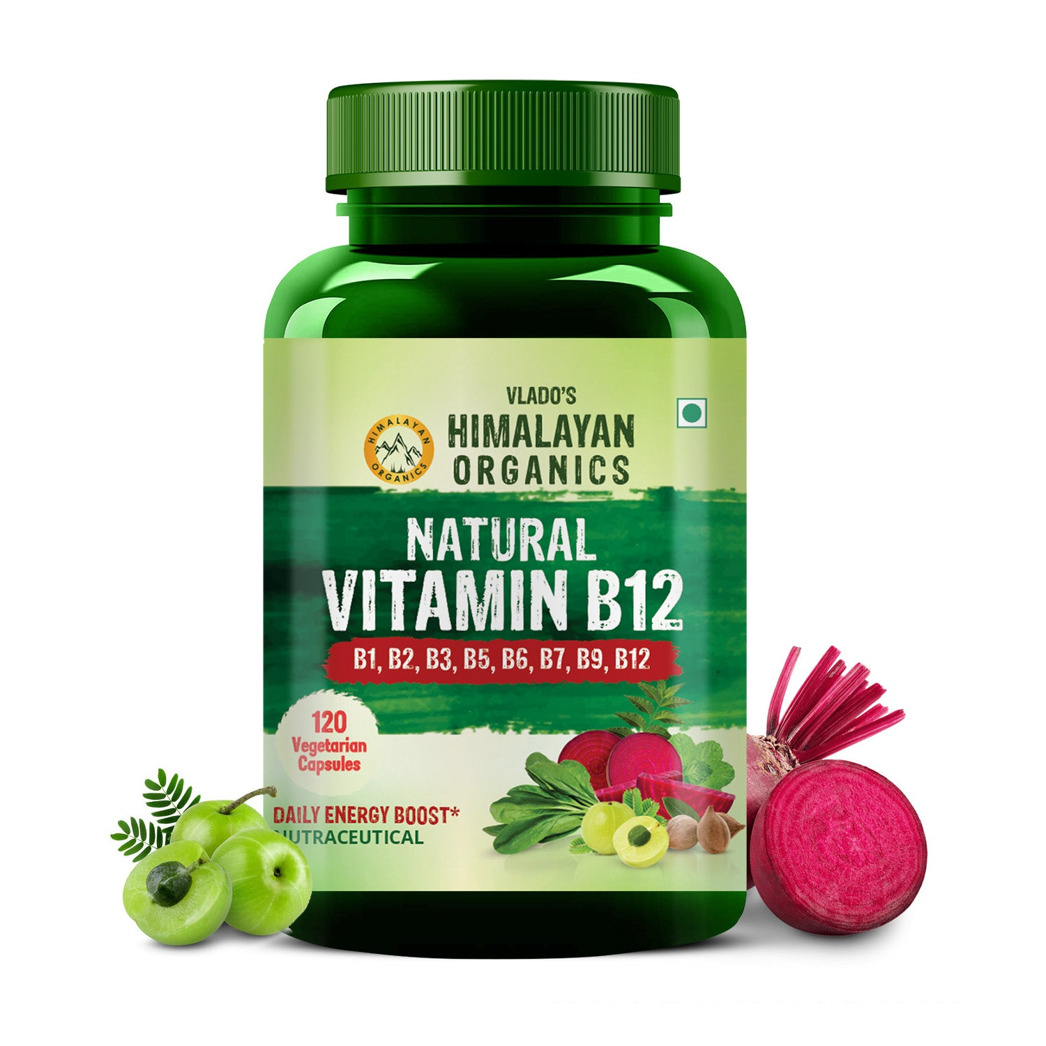 Himalayan Organics Organic B12 500mg Vegetarian Capsules - Distacart