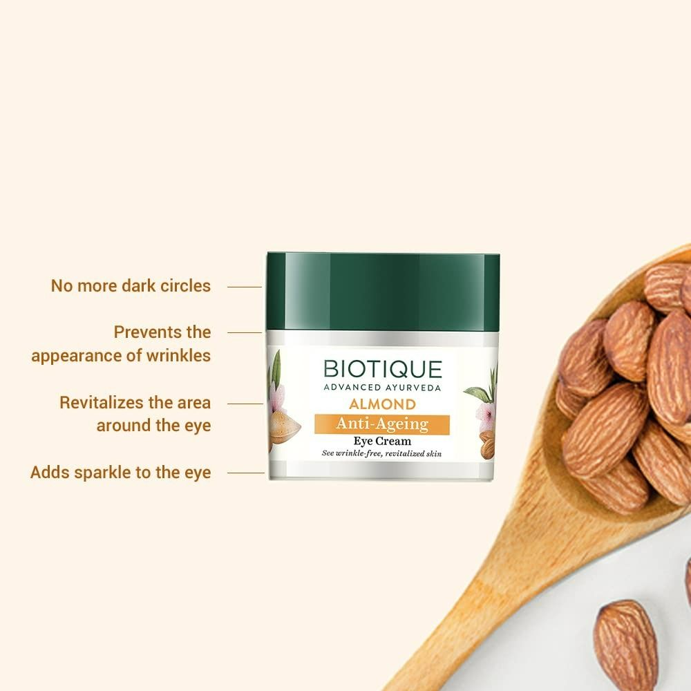 Biotique Bio Almond Soothing And Nourishing Eye Cream - Distacart