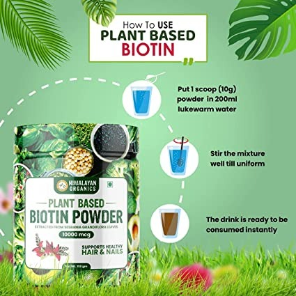 Himalayan Organics Plant Based Biotin 10000mcg Capsules - Distacart