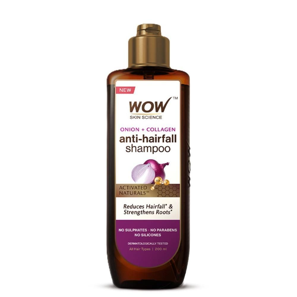 Wow Skin Science Onion & Collagen Anti Hairfall Shampoo For Strenghtens Roots & Prevents Hair Breakage - Distacart