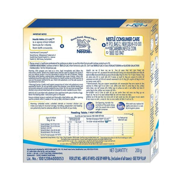 Nestle Nan Lo-Lac Infant Formula Powder (Up to 24 Months)