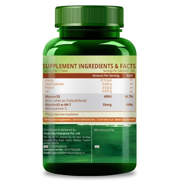 Himalayan Organics Plant Based D3 + K2 Capsules - Distacart
