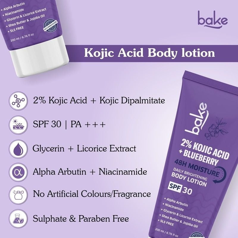 Bake 2% Kojic Acid Body Lotion SPF 30 - Distacart