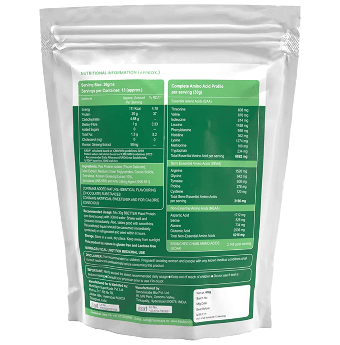 BBETTER Plant Protein Powder for Men & Women - Strawberry Flavour - Distacart
