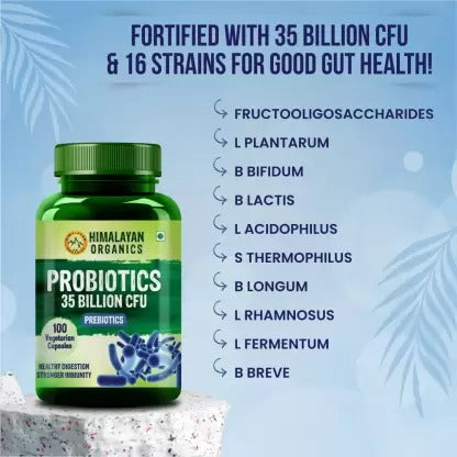 Himalayan Organics Probiotics 35 Billion CFU Prebiotics Vegetarian Capsules - Distacart
