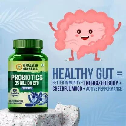 Himalayan Organics Probiotics 35 Billion CFU Prebiotics Vegetarian Capsules - Distacart