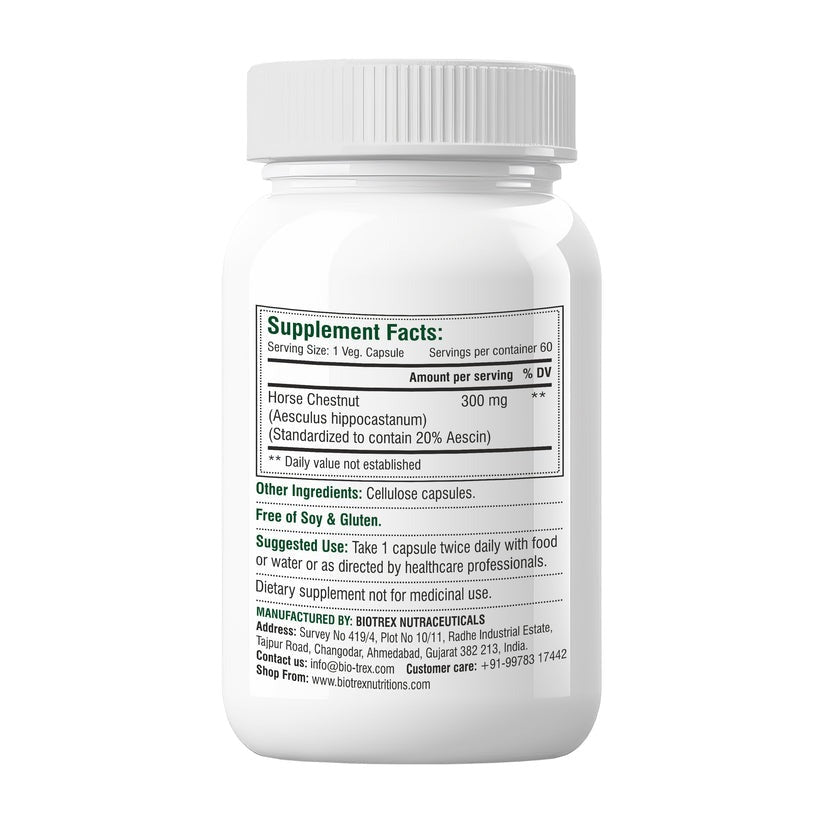 Biotrex Horse Chestnut 300Mg Veg Capsules - Distacart