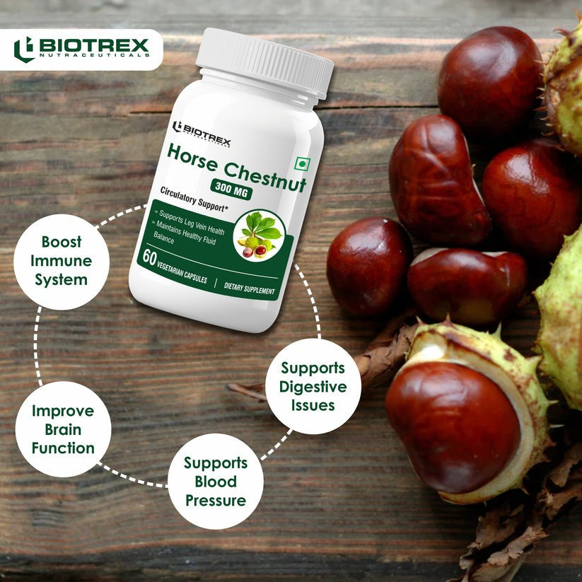 Biotrex Horse Chestnut 300Mg Veg Capsules - Distacart