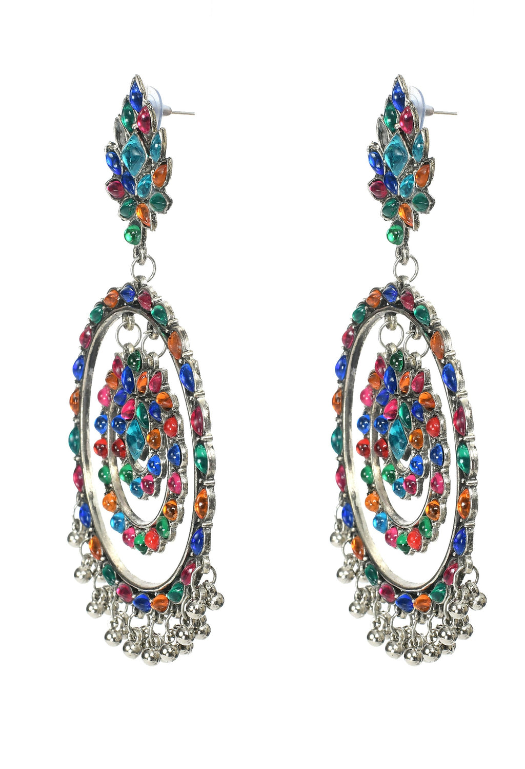 Mominos Fashion Johar Kamal Women's Multi Colour Kundan Circles Earrings - Distacart