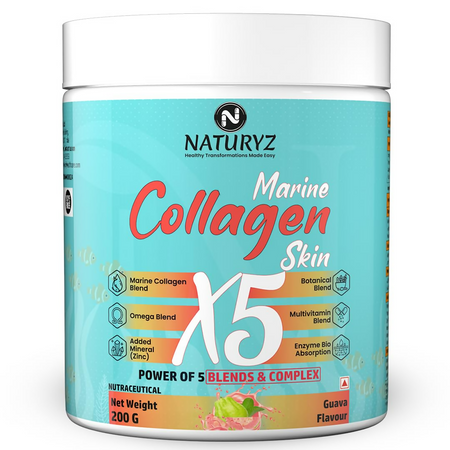 Naturyz Marine Collagen Skin X5 Power For Women & Men (Guava Flavour)
