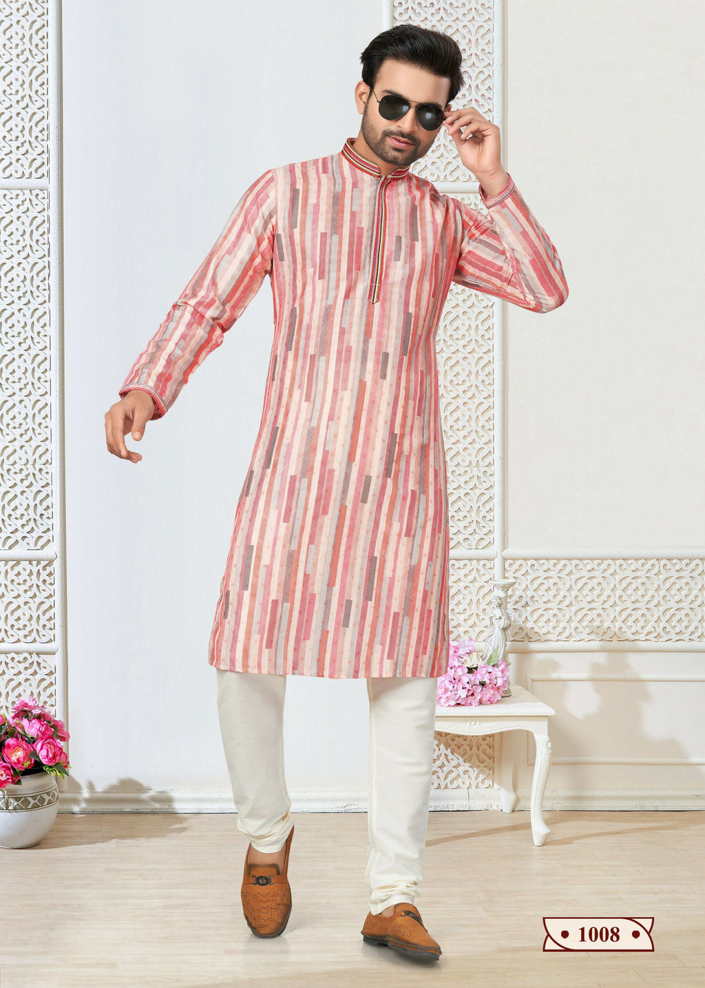 Joban Fashion Men's multicolor Cotton printed Kurta Pyjama set