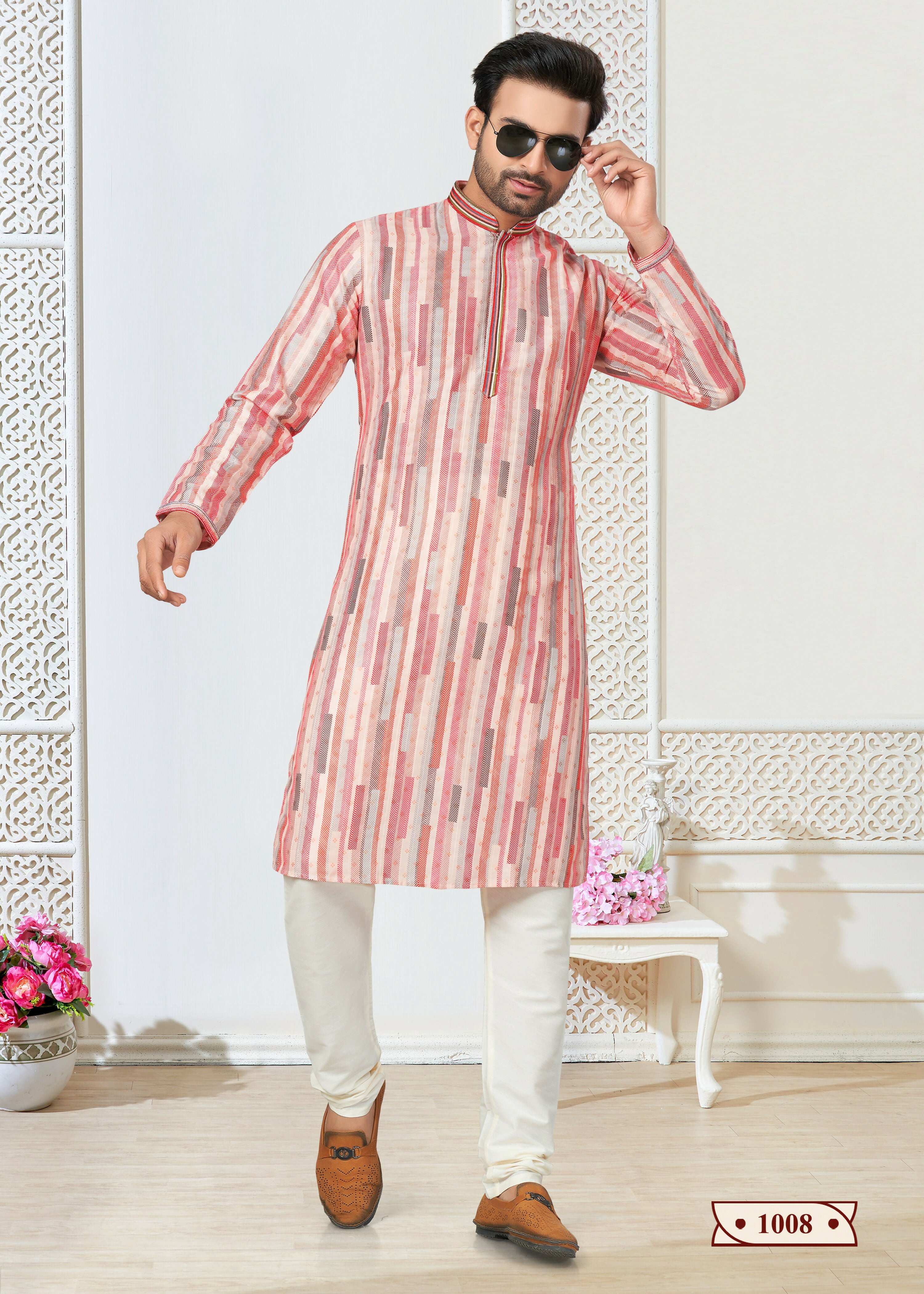 Joban Fashion Men's multicolor Cotton printed Kurta Pyjama set