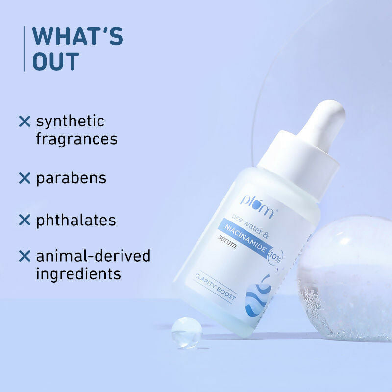 Plum 10% Niacinamide Brightening Face Serum With Rice Water - Fades Blemishes & Dark Spots, Beginner Friendly - Distacart