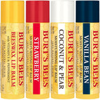 Burt's Bees Natural Moisturizing Lip Balms (Original Beeswax, Strawberry, Coconut & Pear, Vanilla Bean)