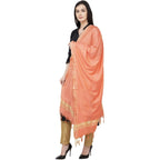 A R Silk Golden Border Regular Dupatta Color Peach Dupatta or Chunni