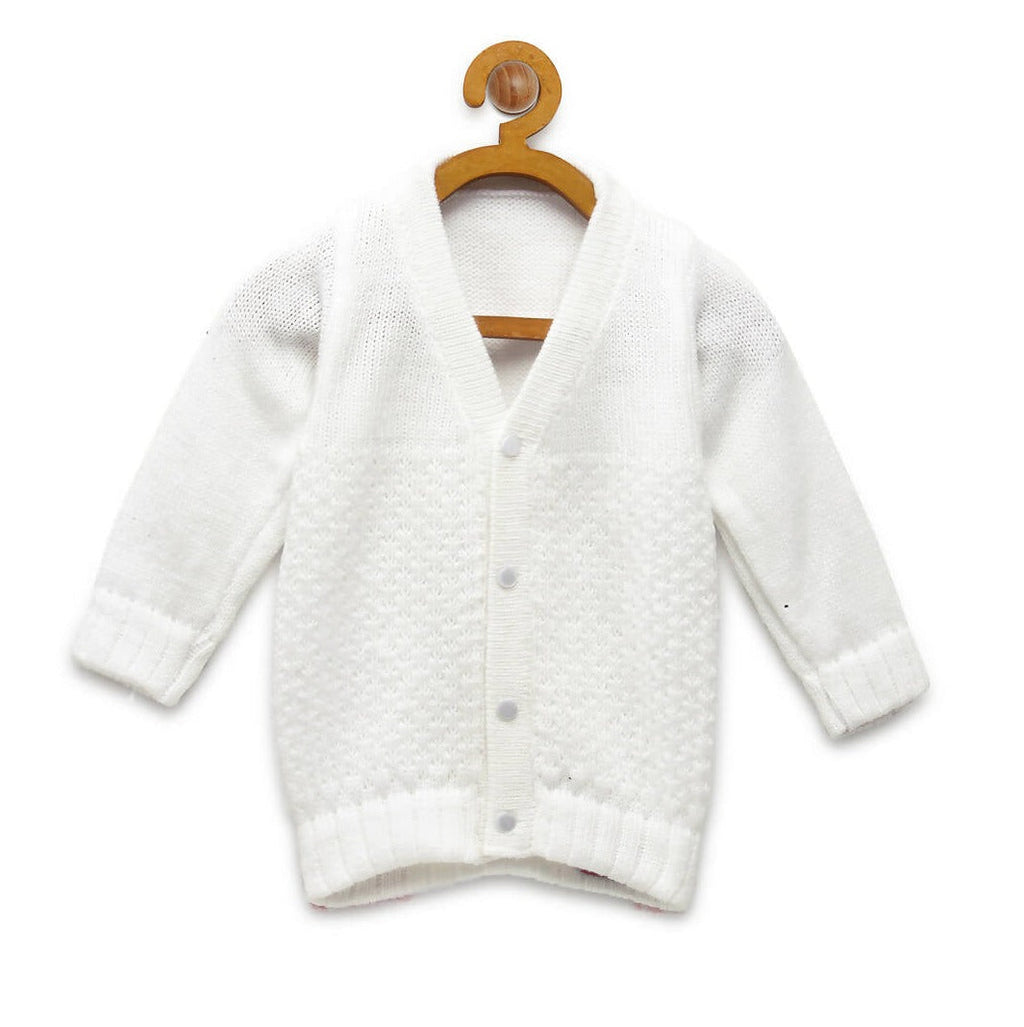 Chutput Kids Cute White Coloured Solid Pullover Sweater
